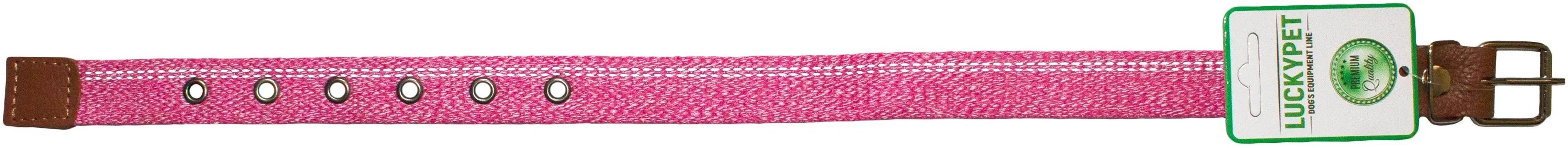 Нашийник Lucky Pet Melange одинарний рожевий світловідбивний 25мм/37-52смфото2