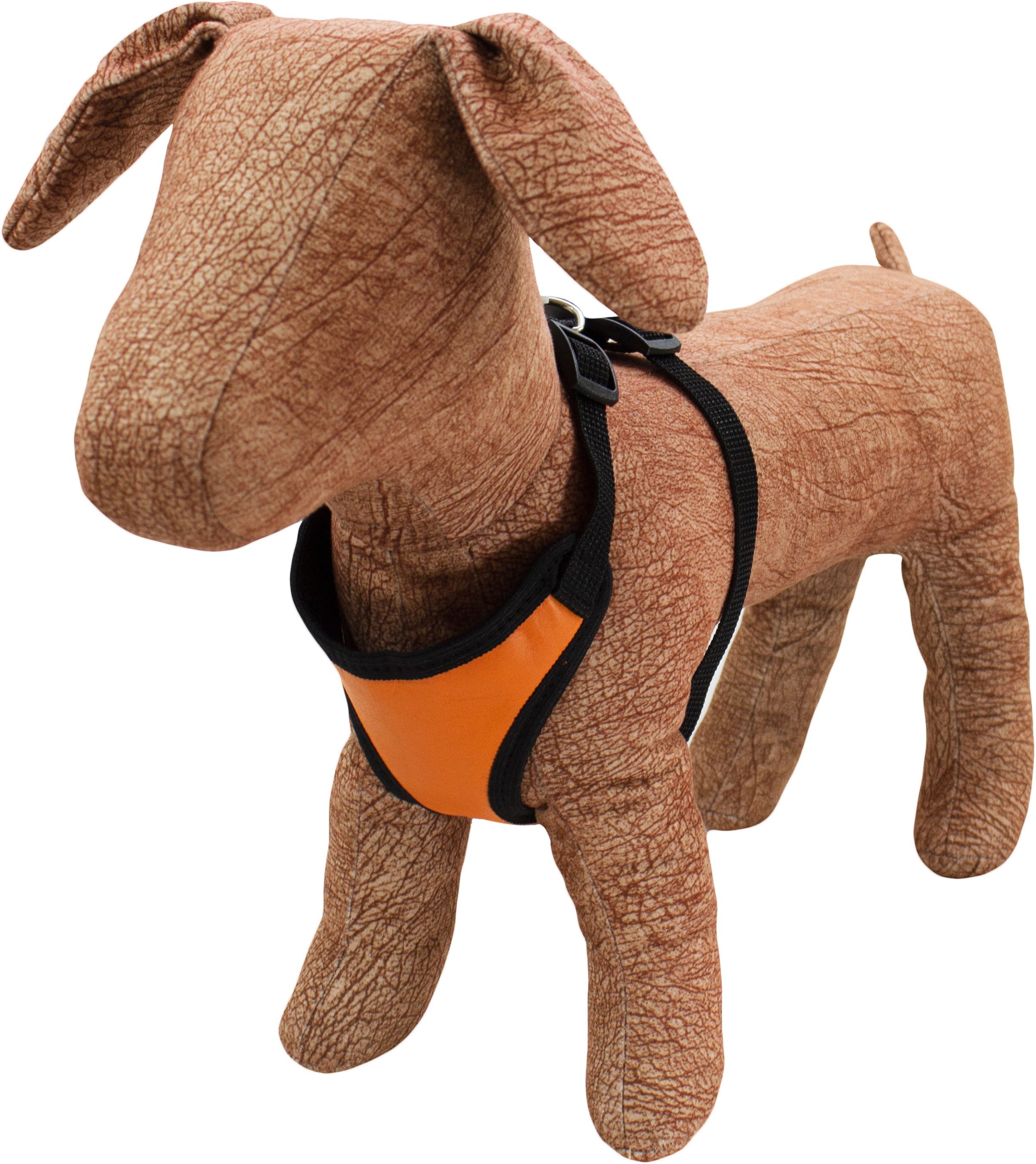 Нагрудник Lucky Pet шкіряний+сітка №4 помаранчевий 54-75см/61-88смфото2