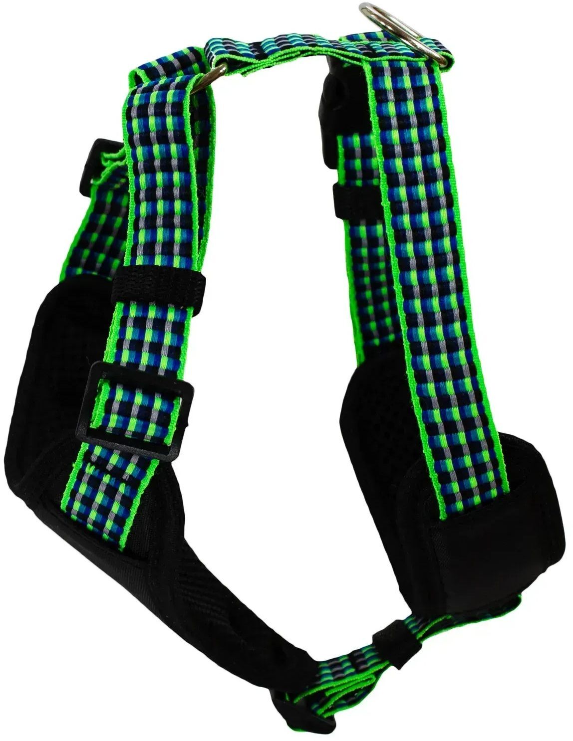 Нагрудник Lucky Pet Микс черно-салатовый 32-48см/40-50см фото 2