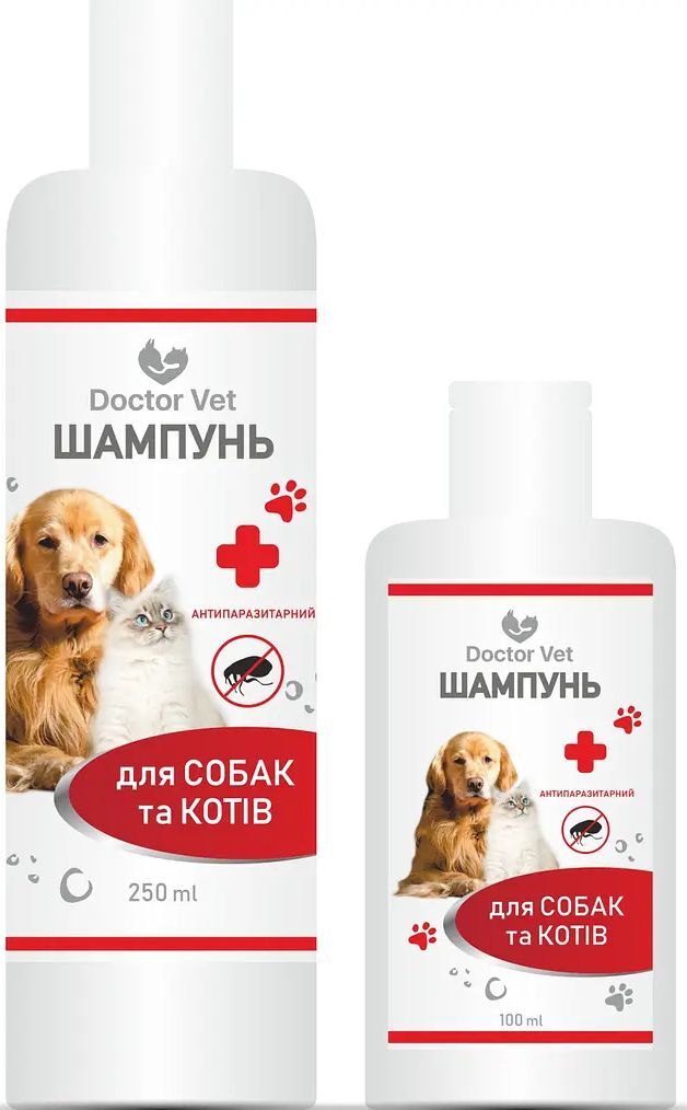 Шампунь противопаразитарный Doctor Vet для собак и кошек 100 мл фото 