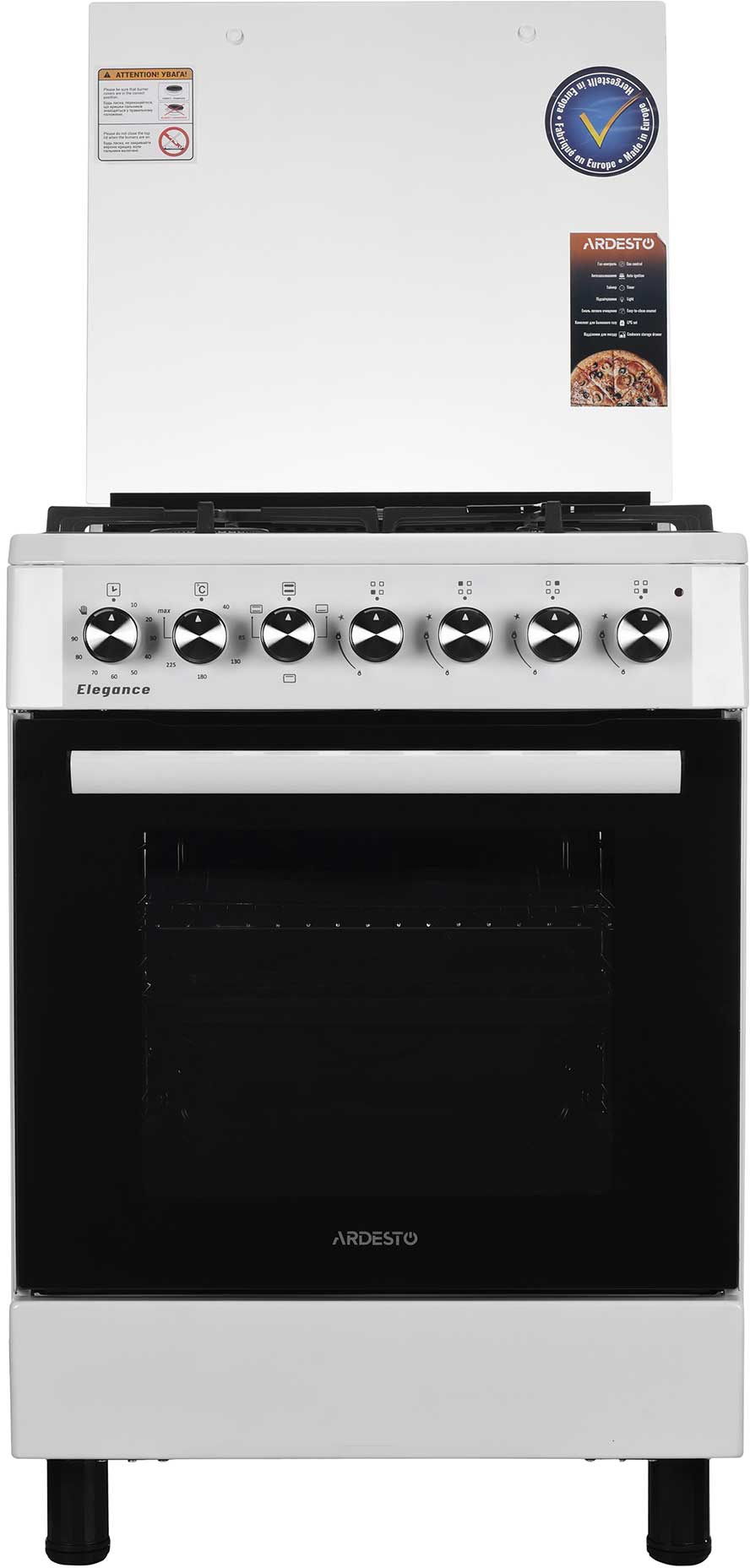 Комплект плита комбинированная ARDESTO FSCF-C606W + набор посуды ARDESTO 6 предметов AR3606G фото 2