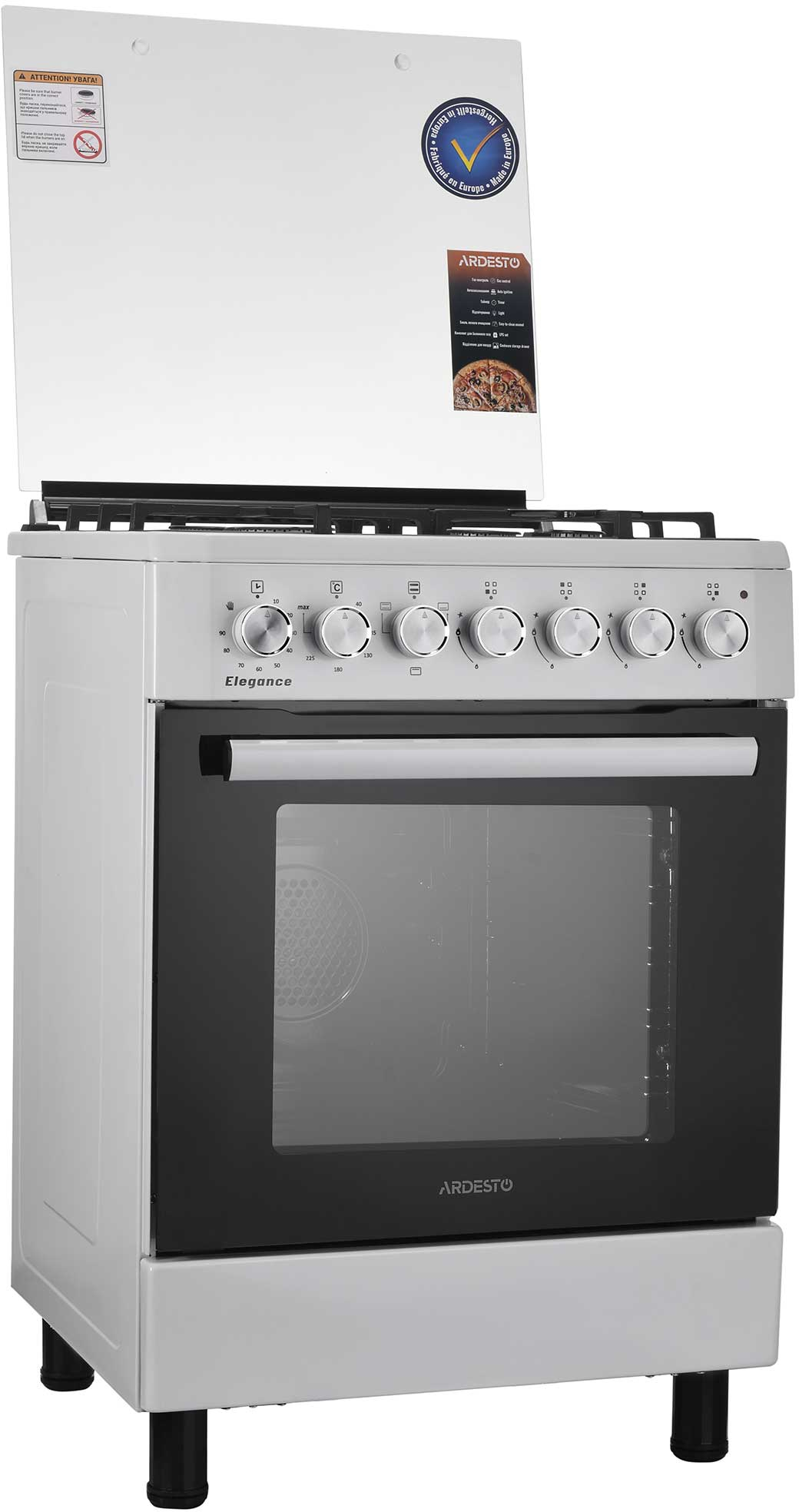 Комплект плита комбинированная ARDESTO FSCF-C606W + набор посуды ARDESTO 6 предметов AR3606G фото 4