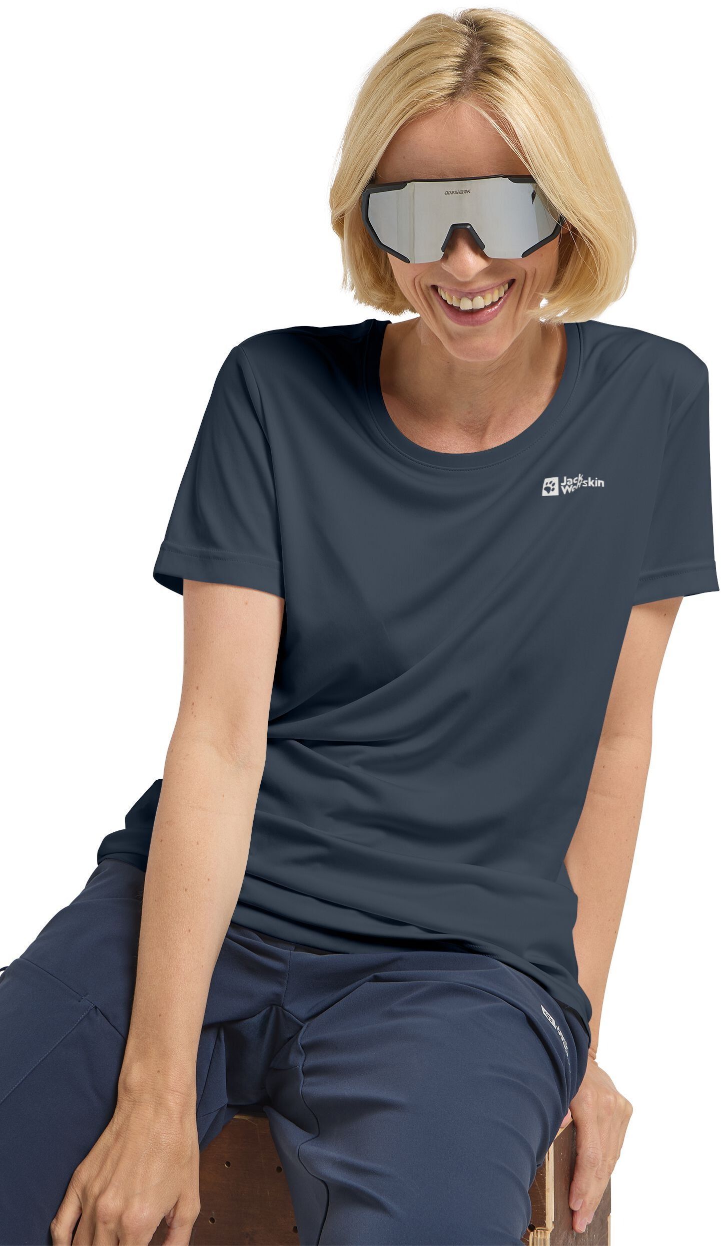 Футболка спортивная женская Jack Wolfskin Tech T W A63294_C0412 L синяя фото 5