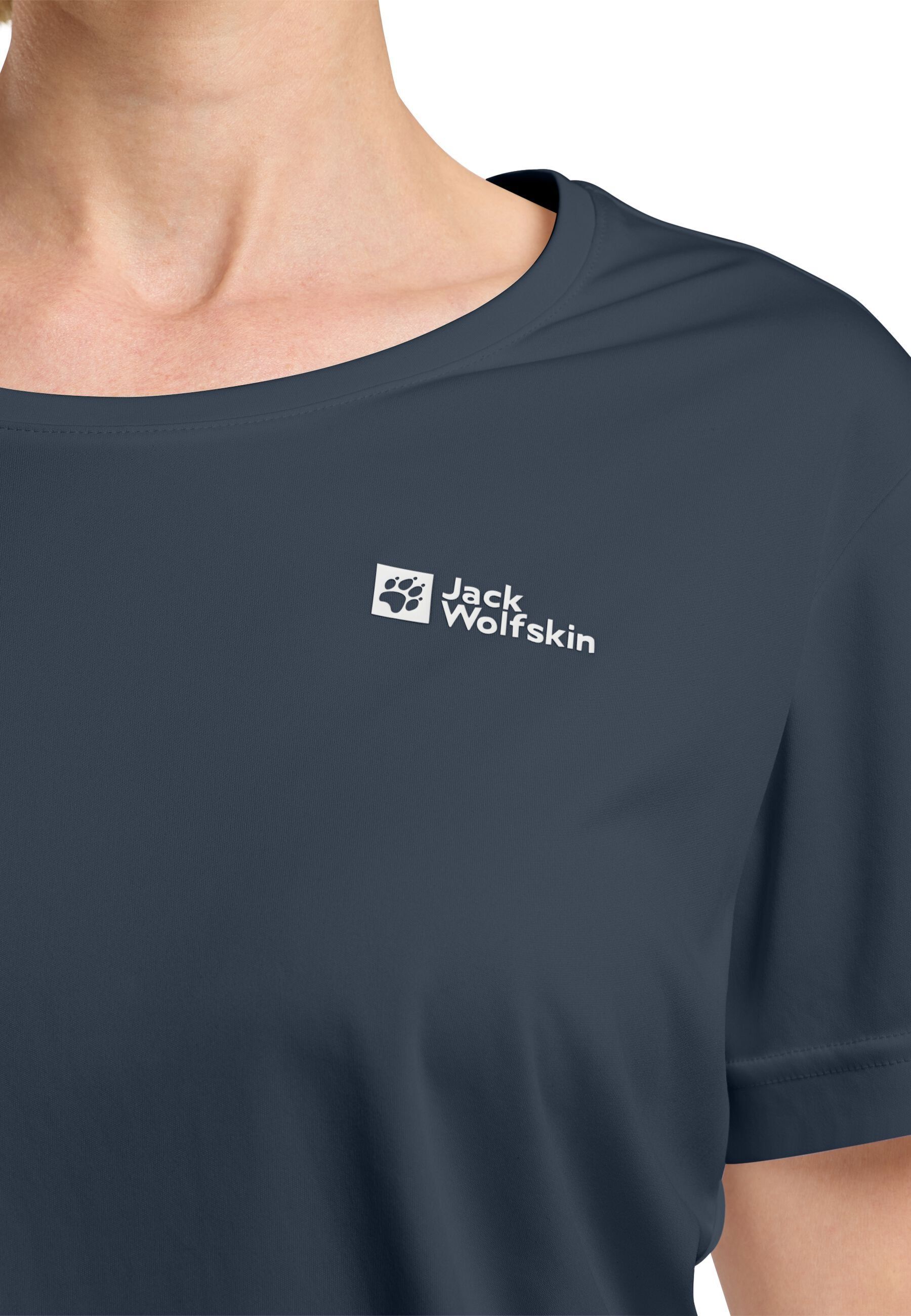 Футболка спортивная женская Jack Wolfskin Tech T W A63294_C0412 L синяя фото 6