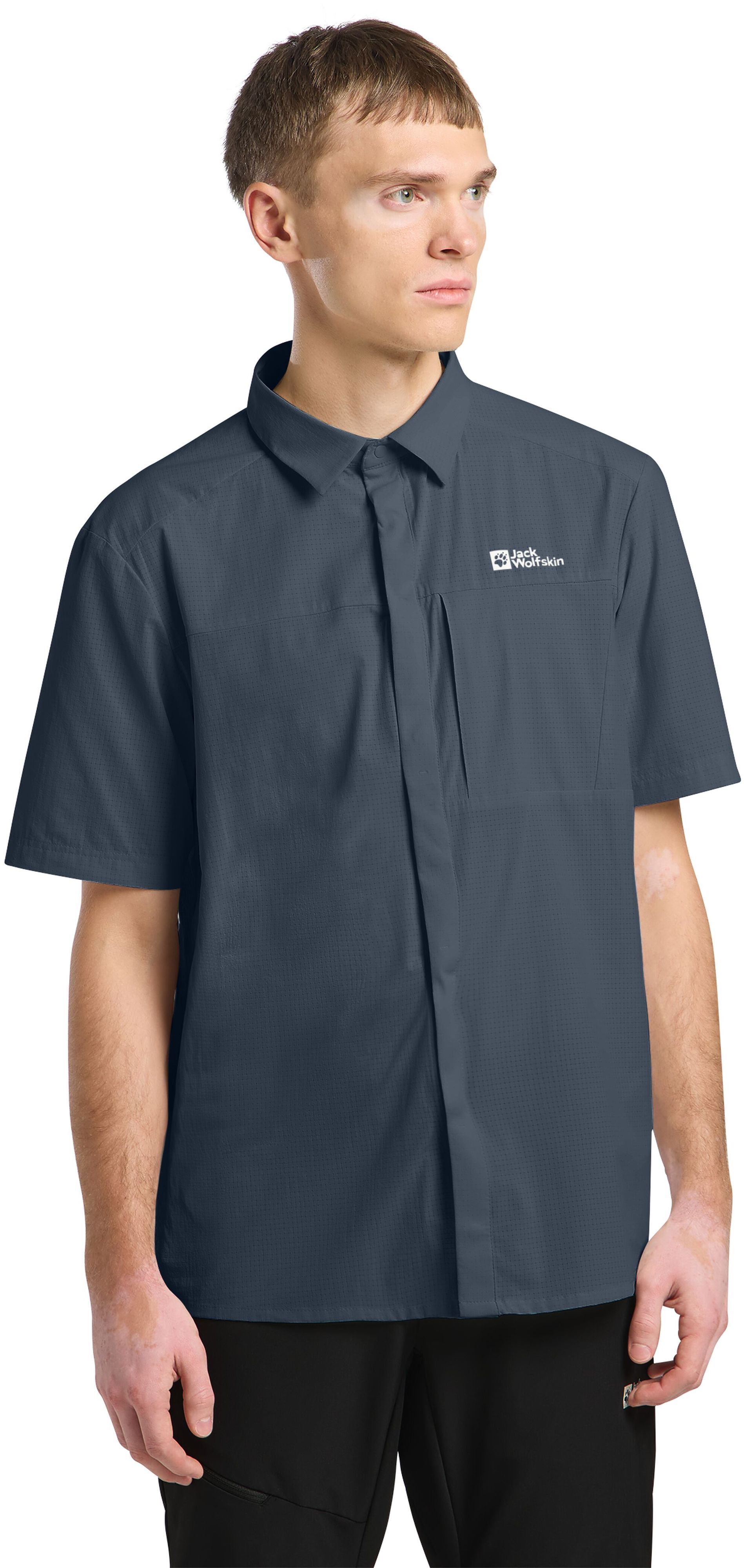 Рубашка мужская Jack Wolfskin Vandra S/S Shirt M 1404071_C0412 L темно-синяя фото 