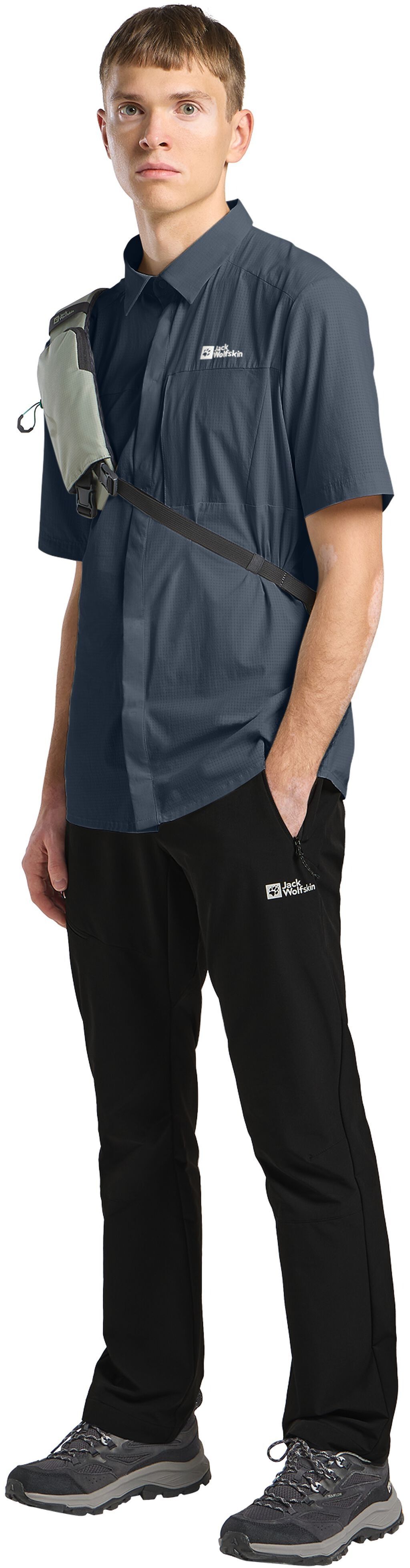 Рубашка мужская Jack Wolfskin Vandra S/S Shirt M 1404071_C0412 M темно-синяя фото 5