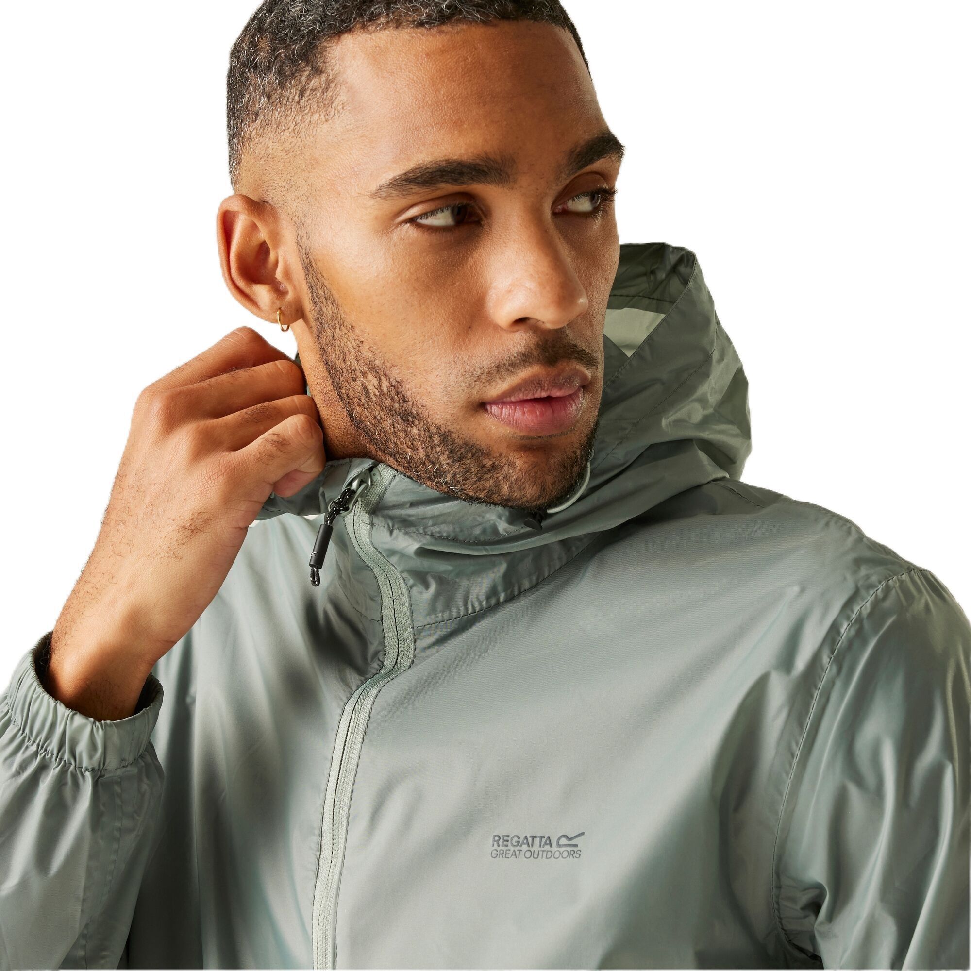 Ветровка мужская Regatta Pack It Jkt III RMW281-R6B M серо-зеленая фото 6