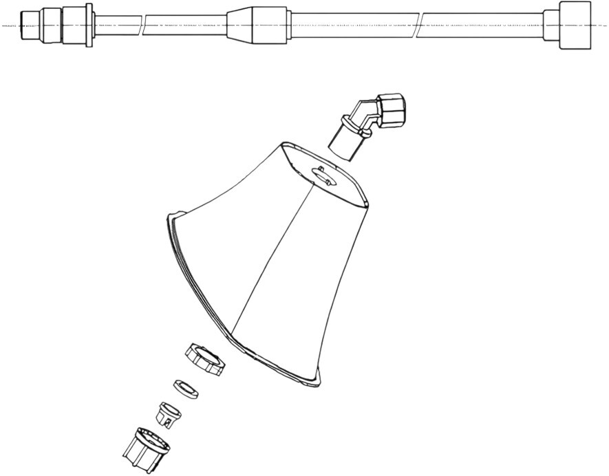 Трубка и насадка для аккумуляторных распылителей Einhell 1-2 м, 210 мм (3425205) фото 