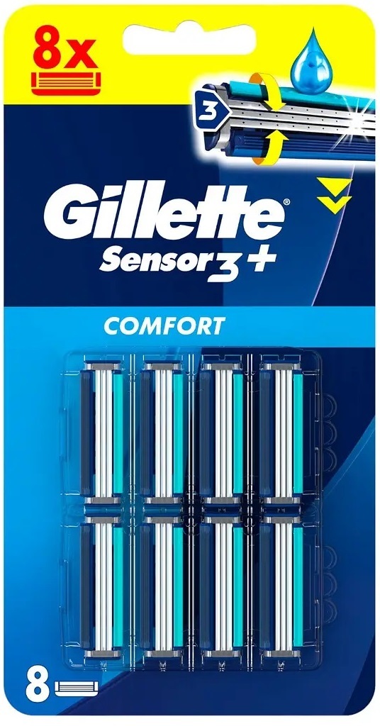 Змінні картриджі для гоління Gillette Sensor 3 Plus Comfort для гоління 8 штфото