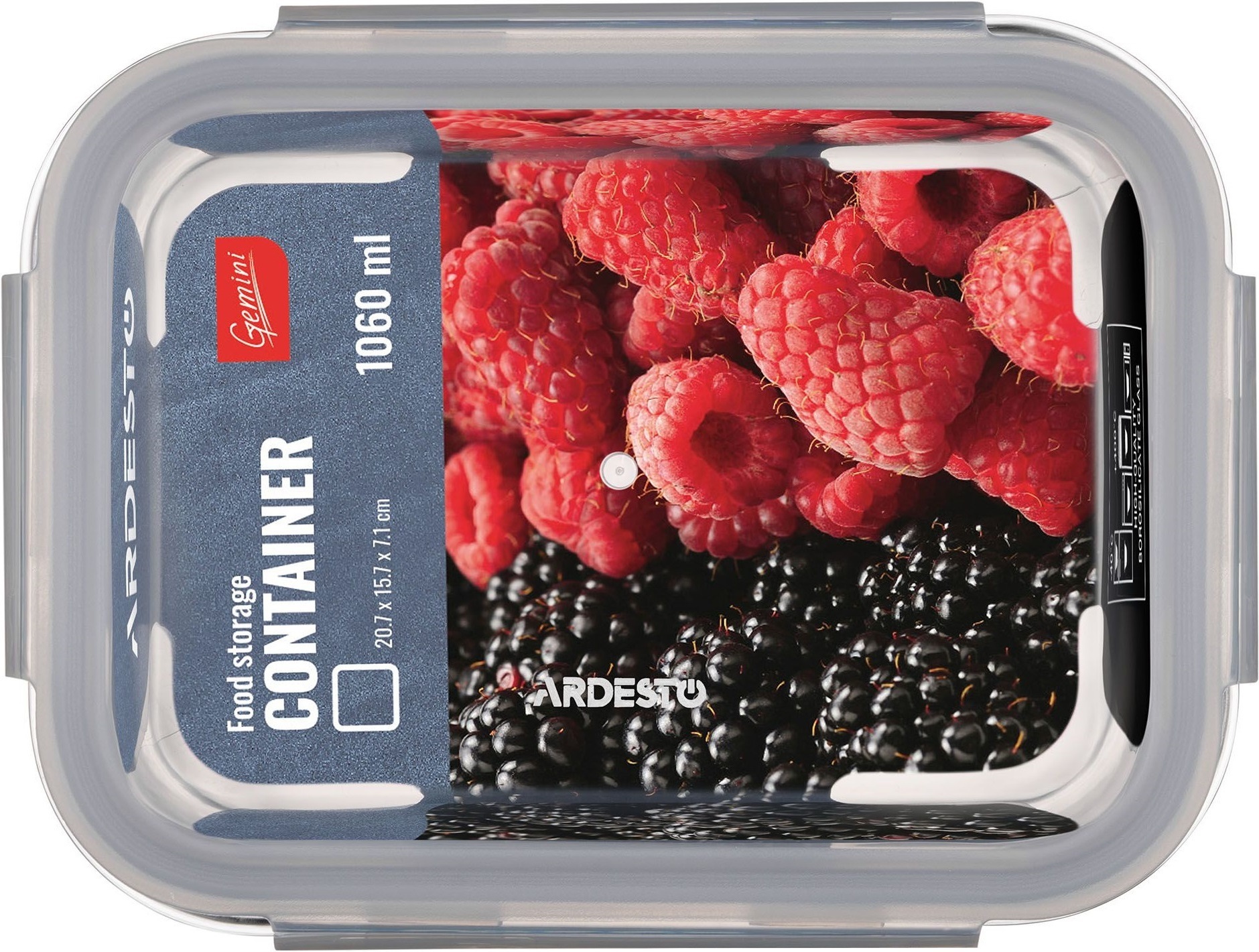 Контейнер для хранения пищевых продуктов Ardesto Gemini 1.06л, прямоугольный (AR1210BRC) фото 2