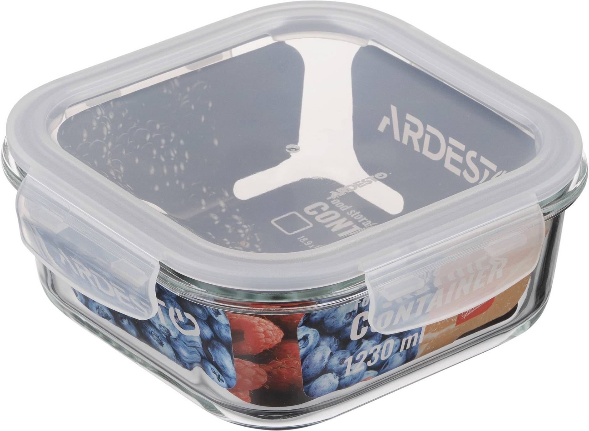Контейнер для хранения пищевых продуктов Ardesto Gemini 1.23л, квадратный (AR1212BSQ) фото 3