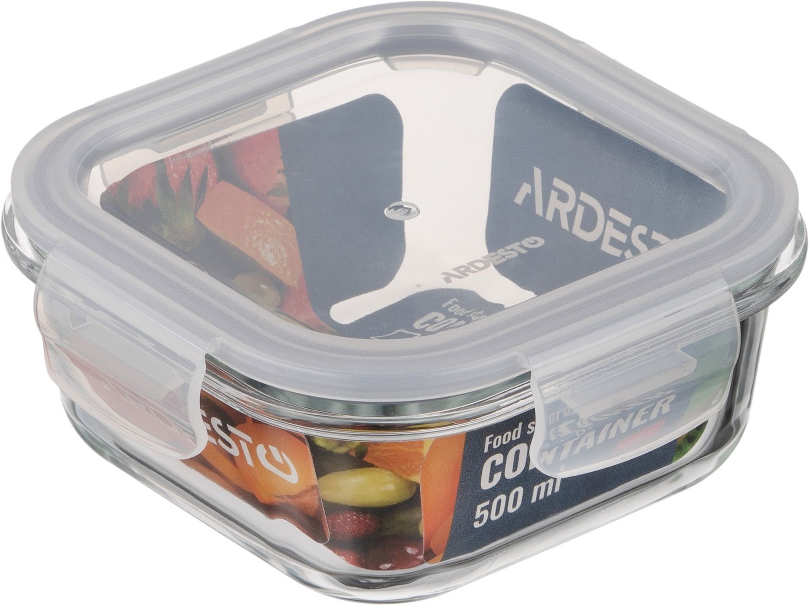 Контейнер для зберігання харчових продуктів ARDESTO Gemini 0.5л, квадратний (AR1250BSQ)фото