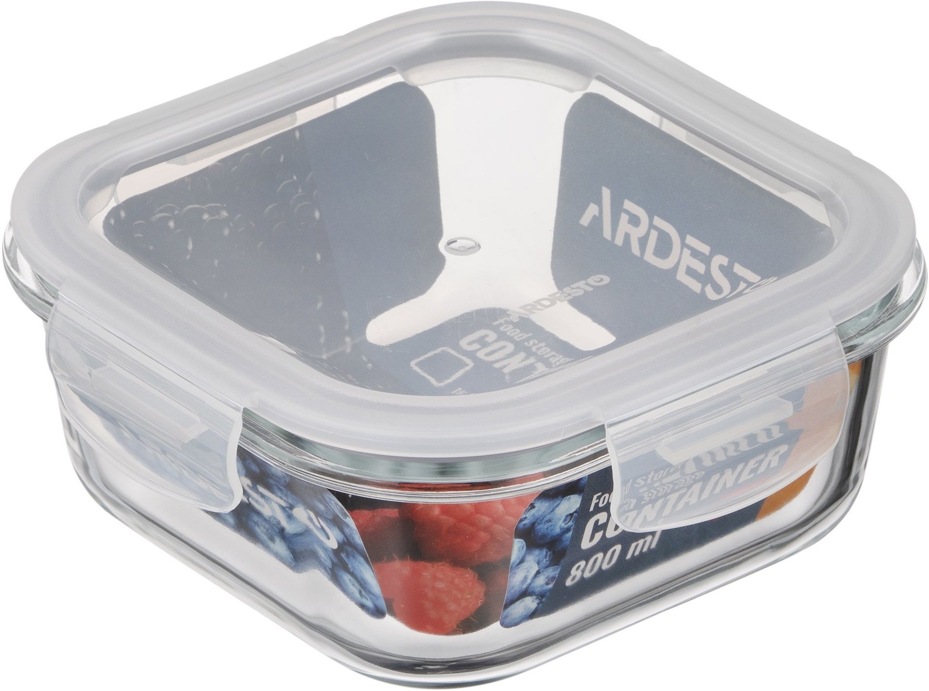 Контейнер для зберігання харчових продуктів ARDESTO Gemini 0.8л, квадратний (AR1280BSQ)фото