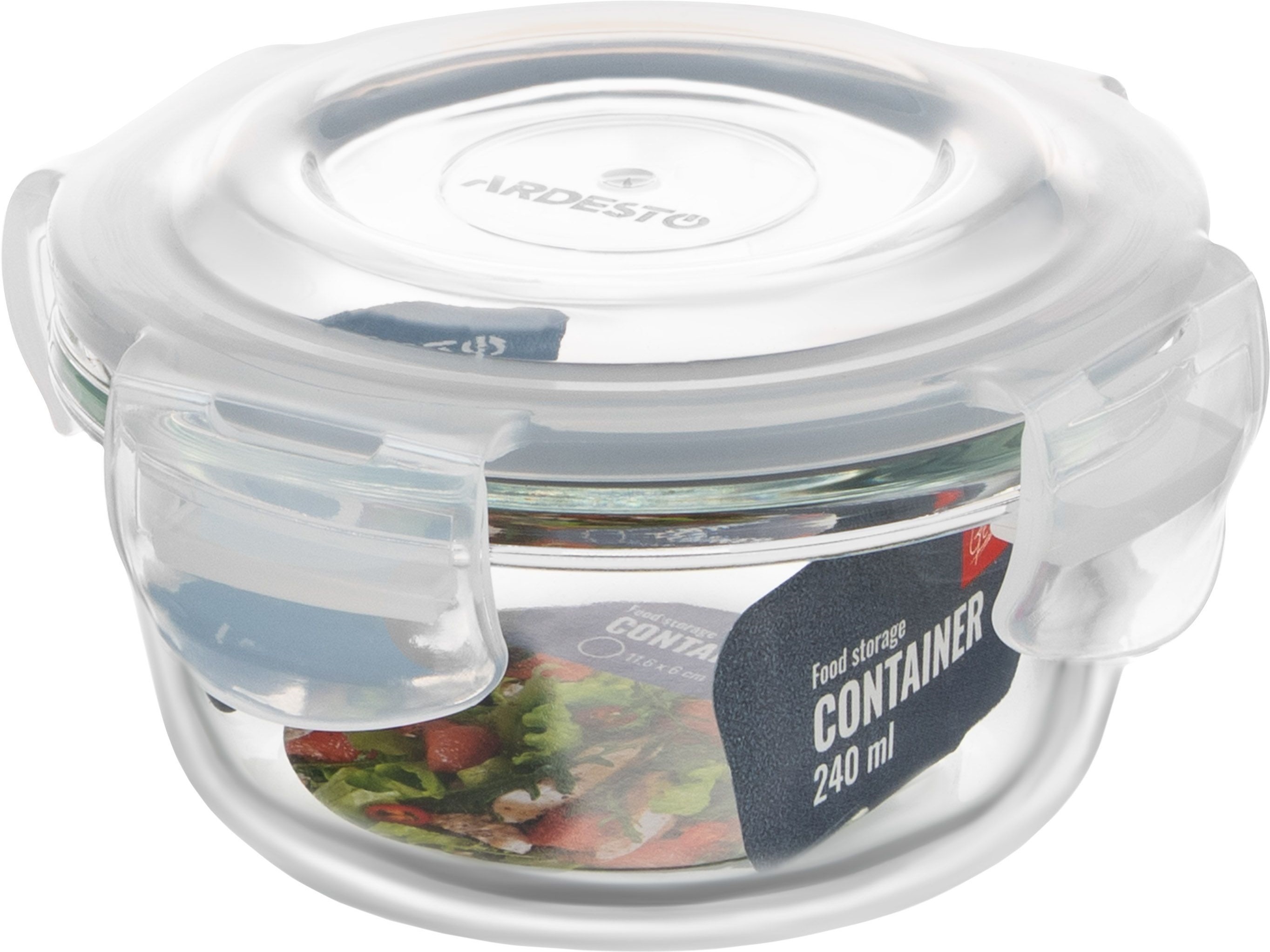 Контейнер для зберігання харчових продуктів ARDESTO Gemini 0.24л, кругл (AR1224BRD)фото