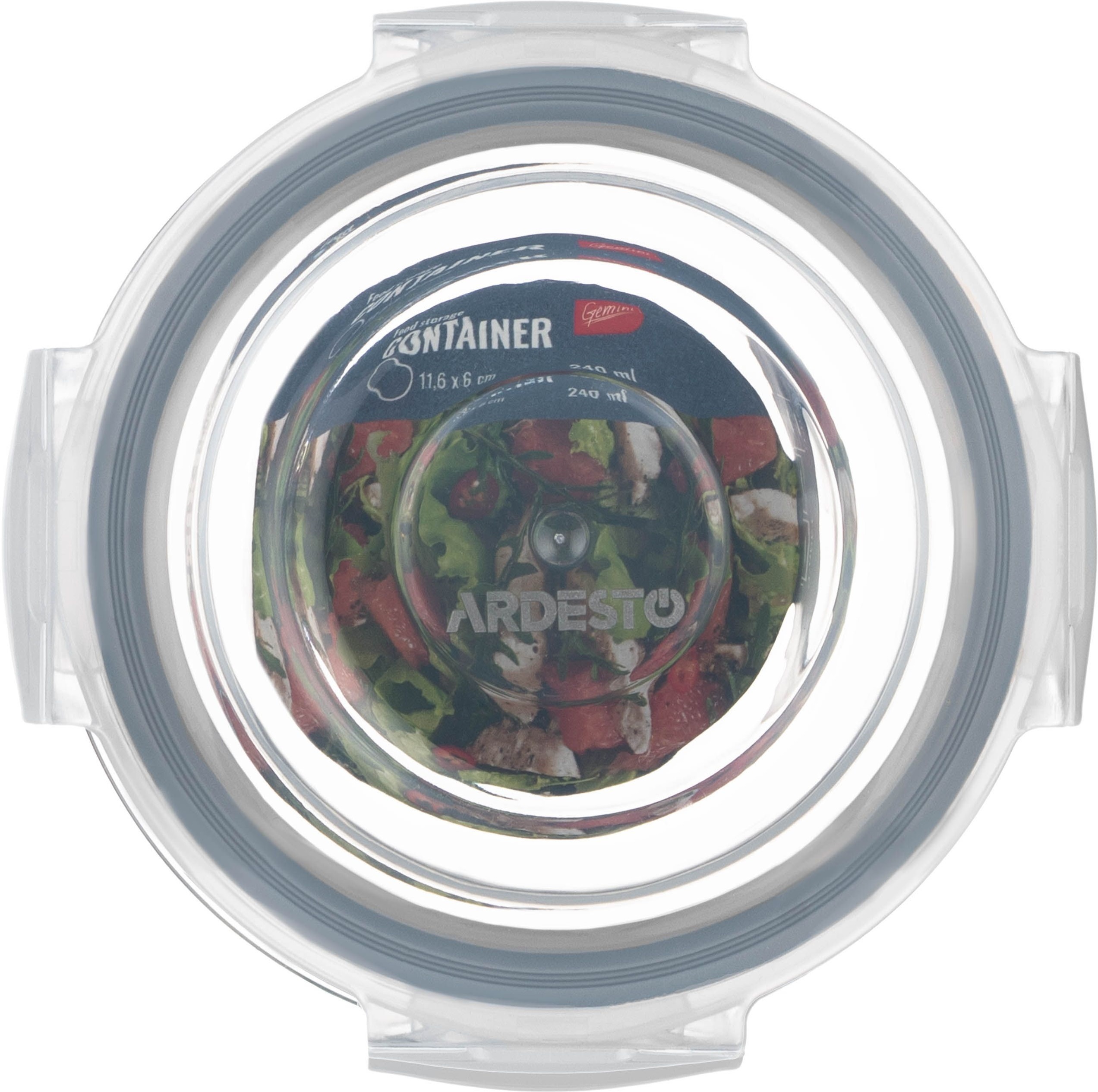 Контейнер для зберігання харчових продуктів ARDESTO Gemini 0.24л, кругл (AR1224BRD)фото