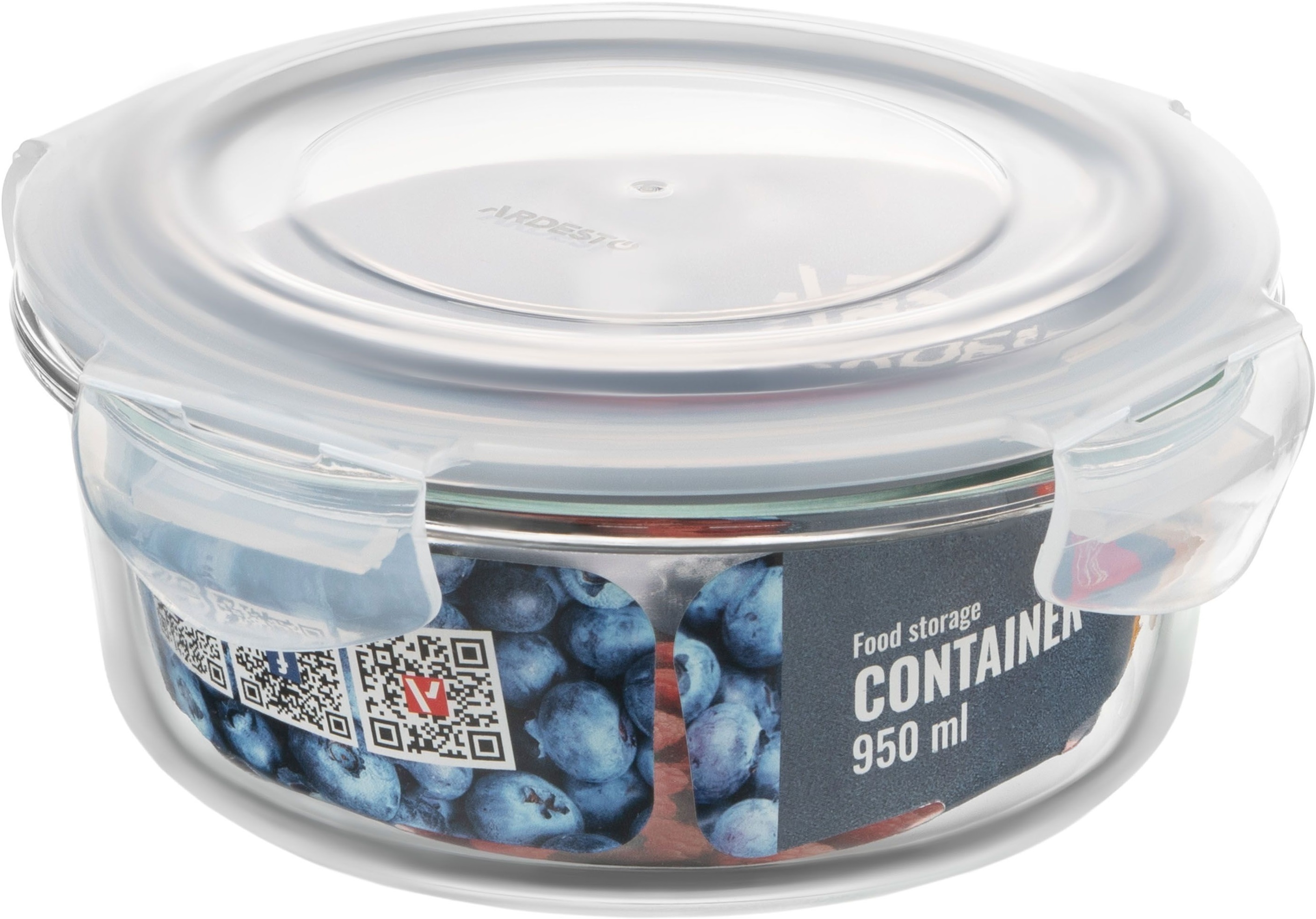 Контейнер для зберігання харчових продуктів ARDESTO Gemini 0.95л, круглий (AR1295BRD)фото