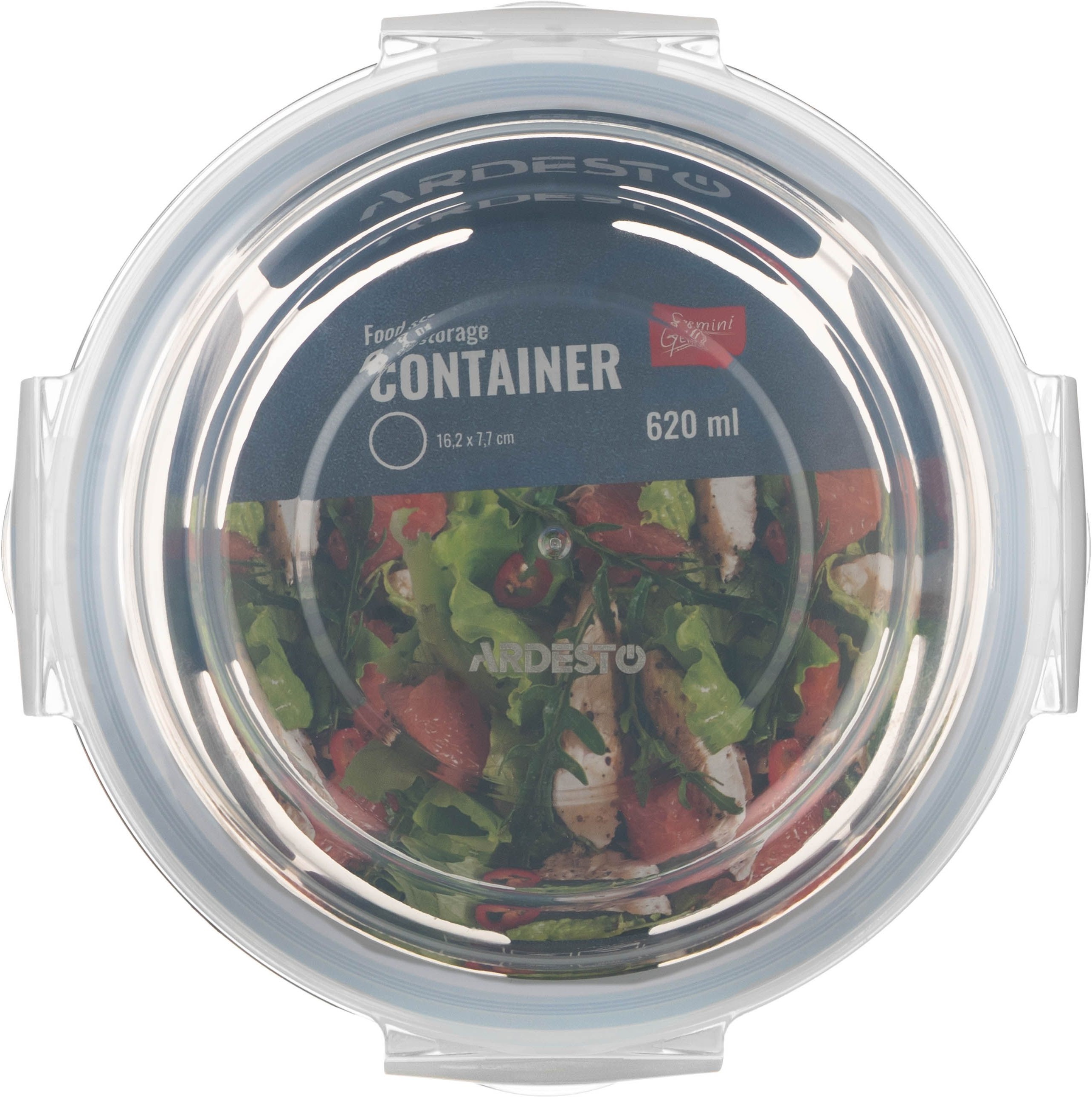 Контейнер для зберігання харчових продуктів ARDESTO Gemini 0.62л, круглий (AR1262BRD)фото