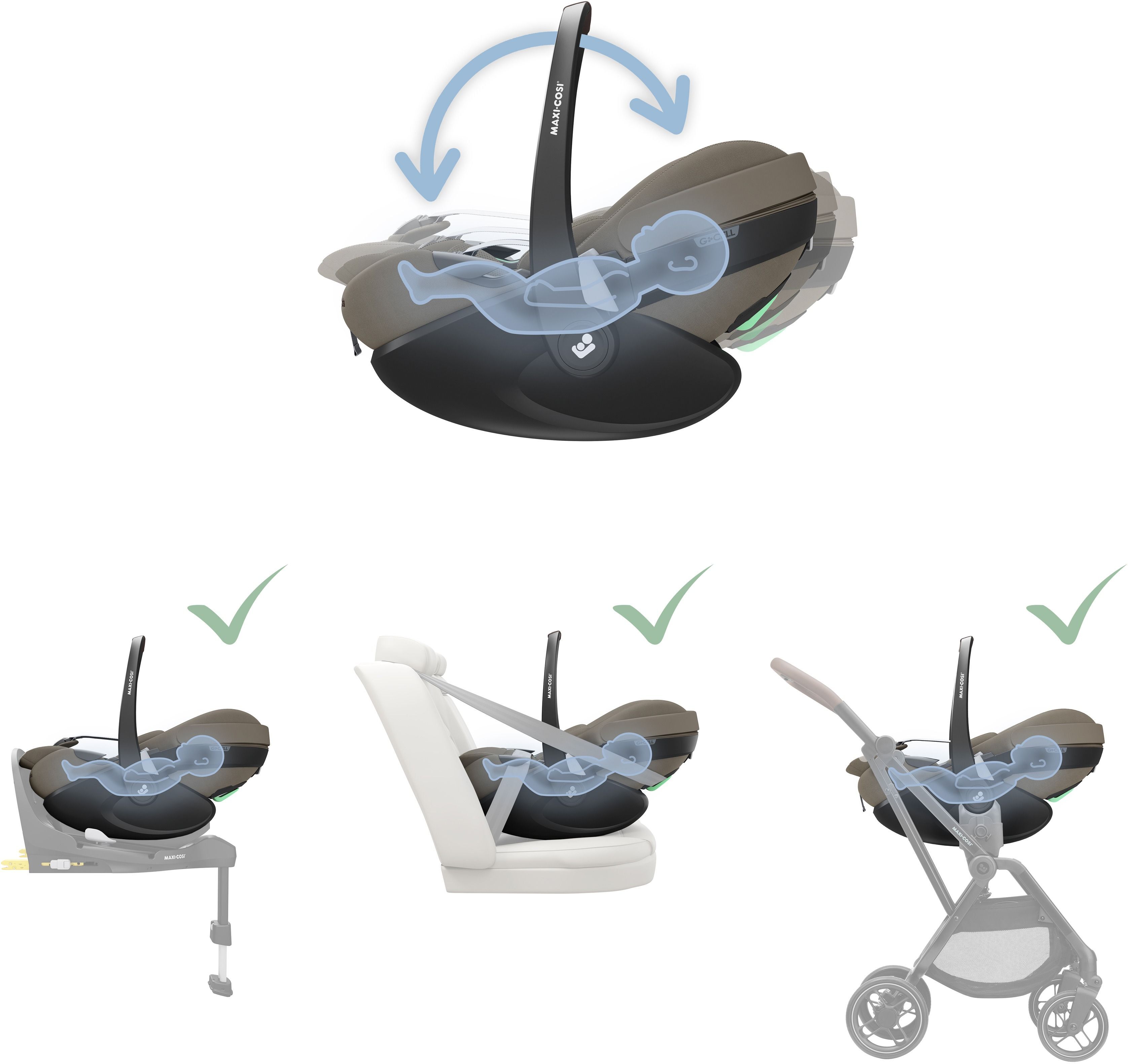 Автокрісло Maxi-Cosi Pebble 360 Pro2 Twillic Truffle (8052470111)фото21