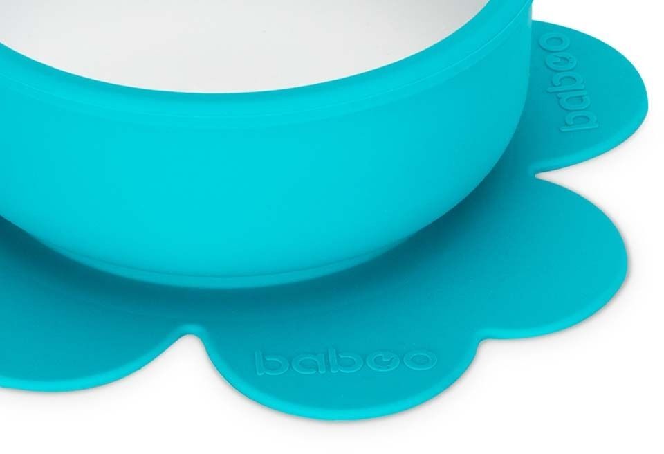 Мисочка силіконова BABOO з основою-присоскою, бірюза, 6+ міс (9-022)фото3