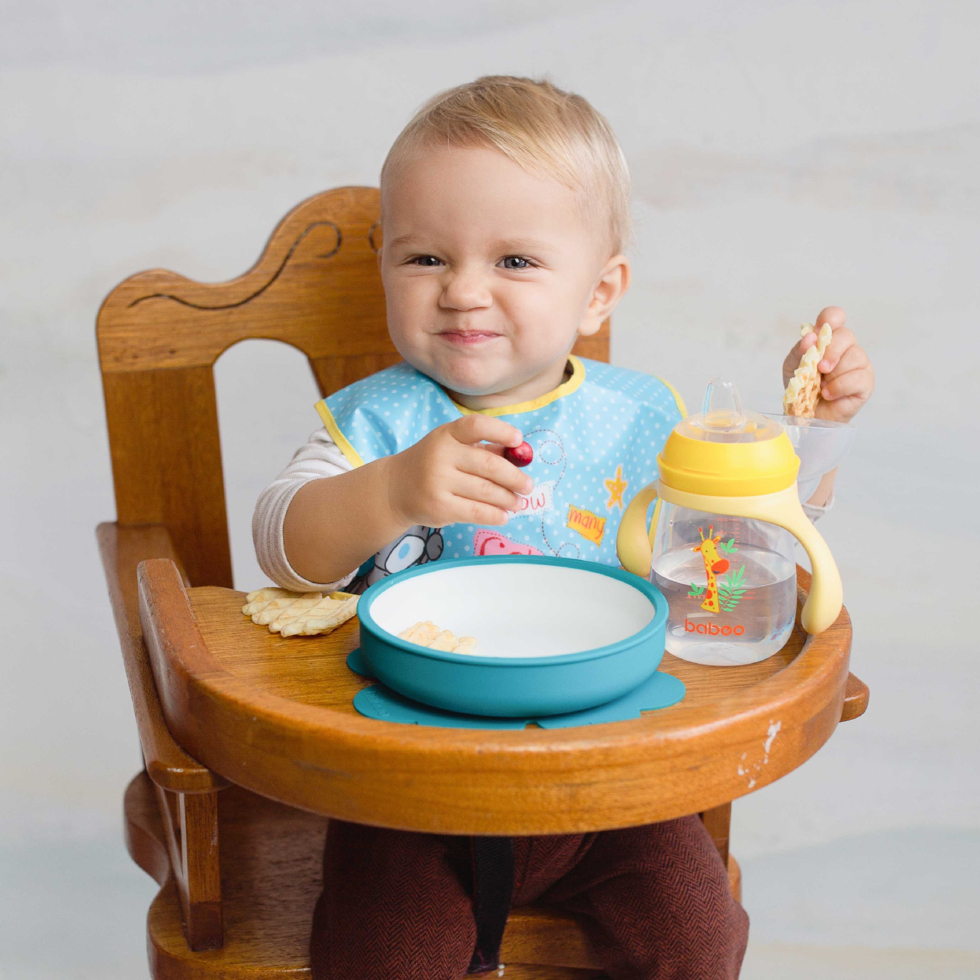 Тарелка силиконовая BABOO с противоскользящим основанием 15см, бирюза, 6+ мес (9-024) фото 5