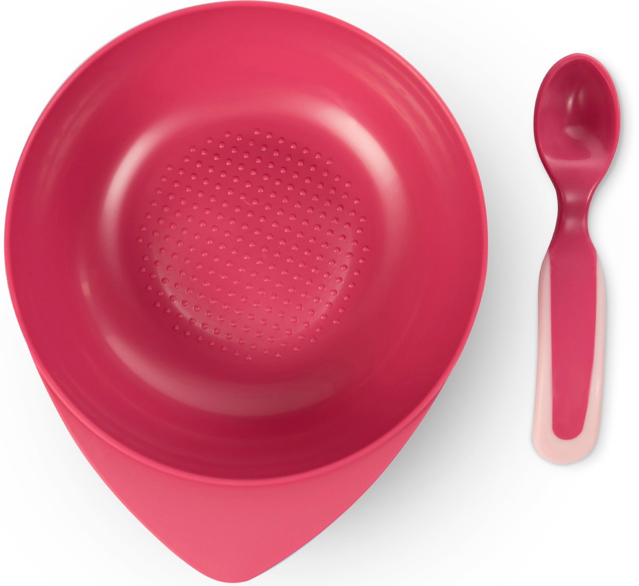 Мисочка BABOO с крышкой и ложечкой, розовая, 6+ мес (9-027) фото 3