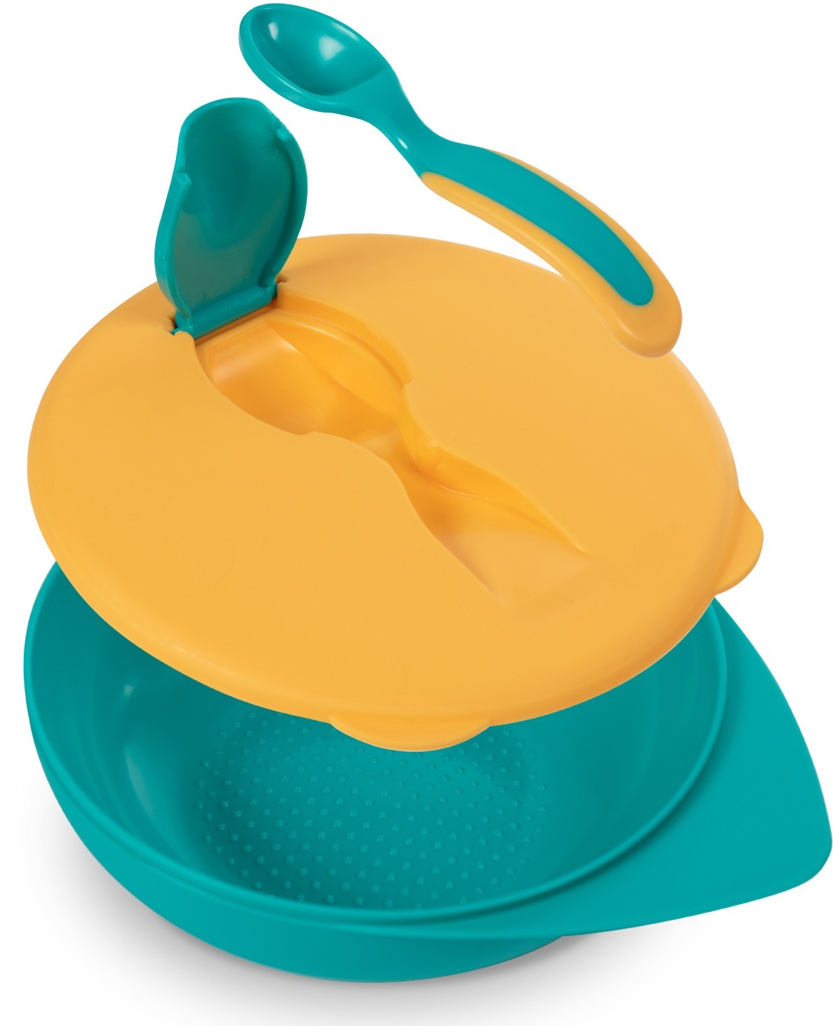 Мисочка BABOO с крышкой и ложечкой, оранжевая, 6+ мес (9-028) фото 2