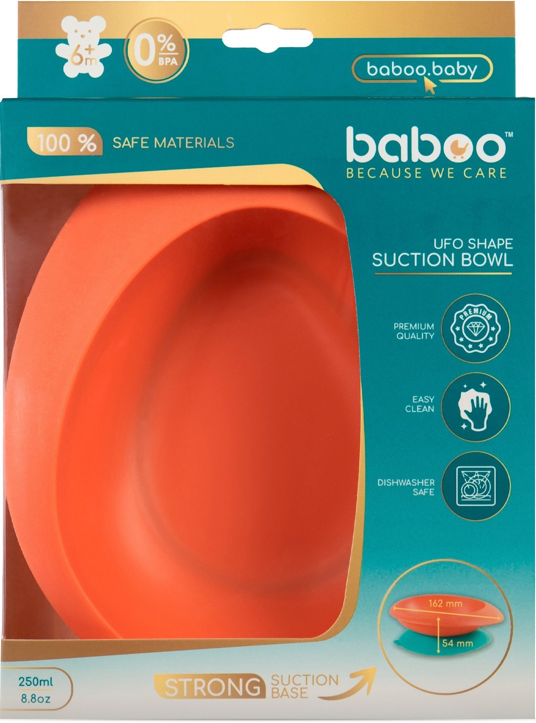 Мисочка в форме НЛО BABOO с присоской, персик, 6+ мес (9-031) фото 6