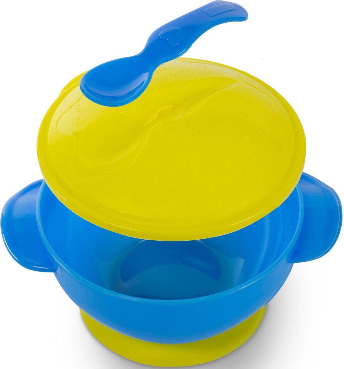 Мисочка BABOO с присоской, крышкой и ложечкой, желтая, 6+ мес (9-033) фото 4