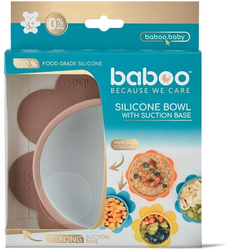 Мисочка силиконовая BABOO с присоской, какао, 6+ месяцев (9-035) фото 5
