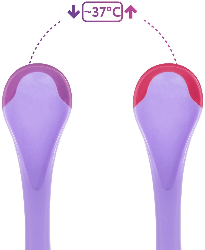 Термочувствительная ложка BABOO, фиолетовая, 4+ мес (10-028) фото 3