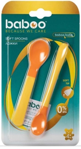 Мягкие ложки BABOO (2 шт.) желтые, 4+ мес (10-035) фото 4