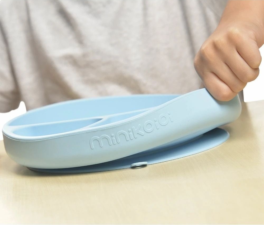 Секционная тарелка на присоске силиконовая MinikOiOi Portions - Mineral Blue (101050003) фото 3