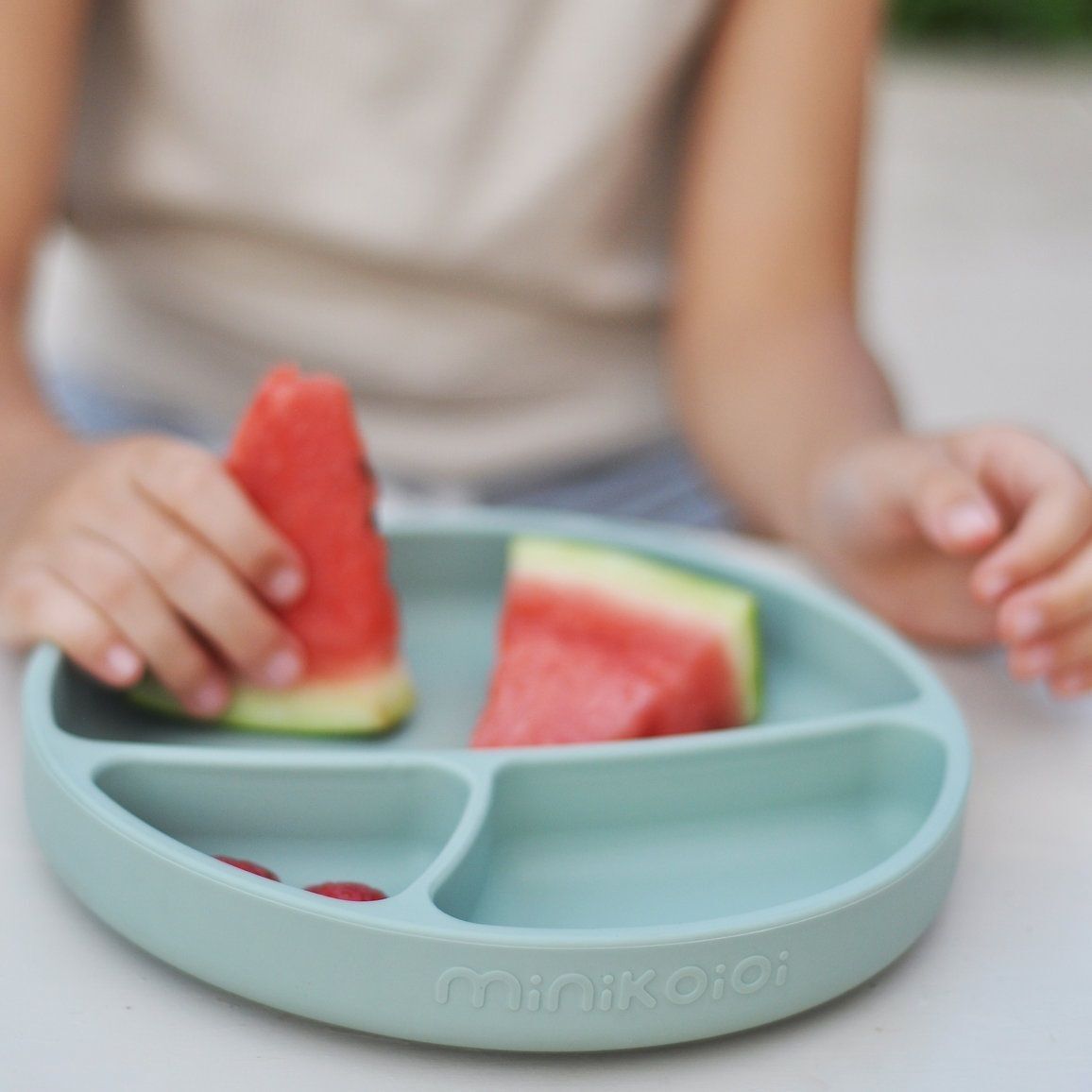 Секционная тарелка на присоске силиконовая MinikOiOi Portions - River Green (101050007) фото 4