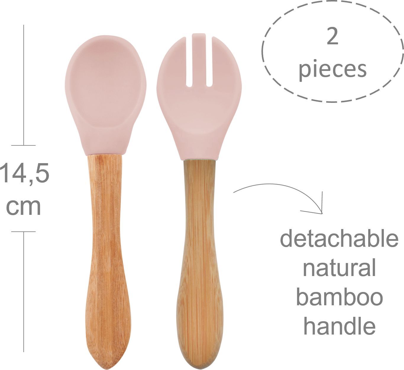 Ложка и вилка силиконовые MinikOiOi Dig In - Pinky Pink (101060055) фото 2