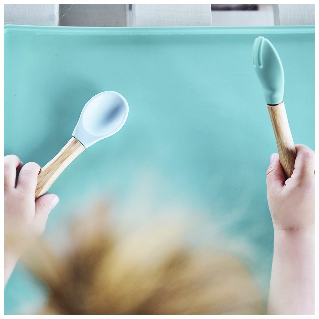 Ложка и вилка силиконовые MinikOiOi Dig In - Mineral Blue (101060056) фото 4