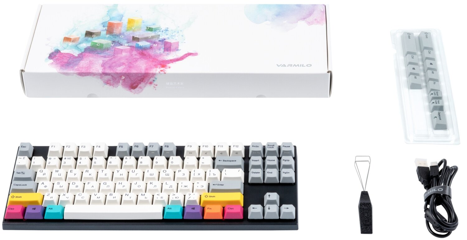 Игровая клавиатура Varmilo APT87 CMYK, K-Prestige Silent (A92A024F8A5A17A007) фото