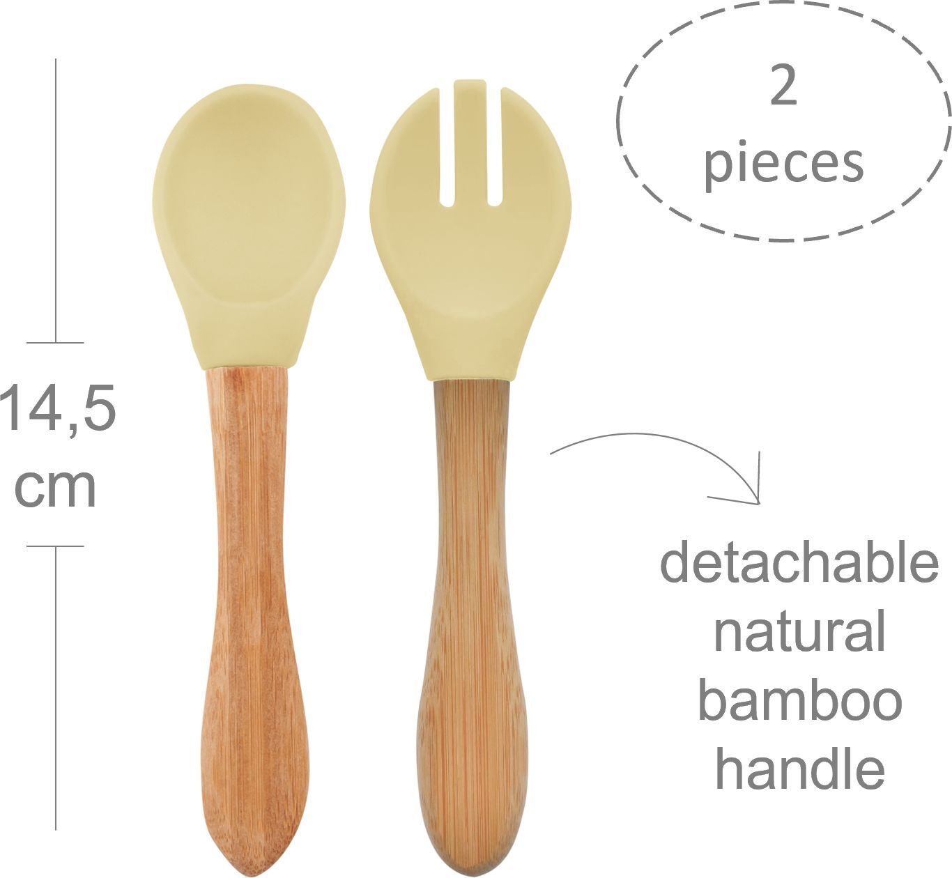 Ложка и вилка силиконовые MinikOiOi Dig In - Mellow Yellow (101060059) фото 2