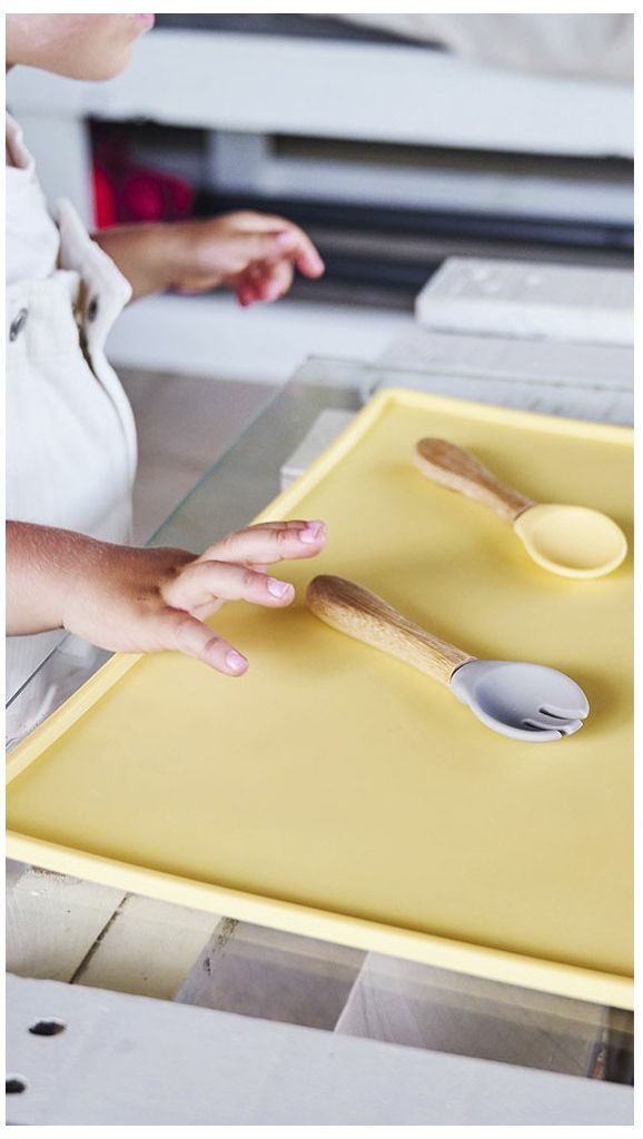 Ложка и вилка силиконовые MinikOiOi Dig In - Mellow Yellow (101060059) фото 4