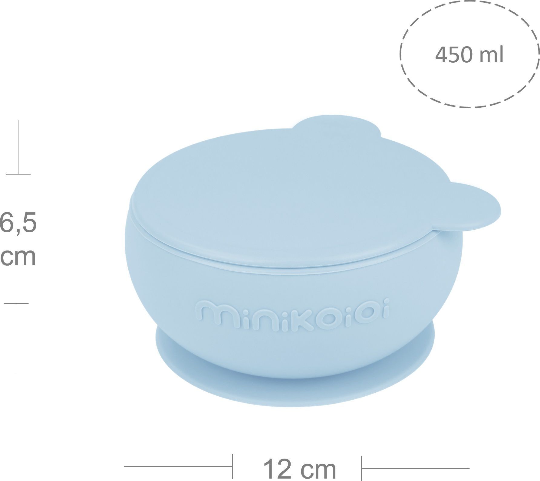Глубокая тарелка с крышкой на присоске MinikOiOi Bowly - Mineral Blue (101080003) фото 2
