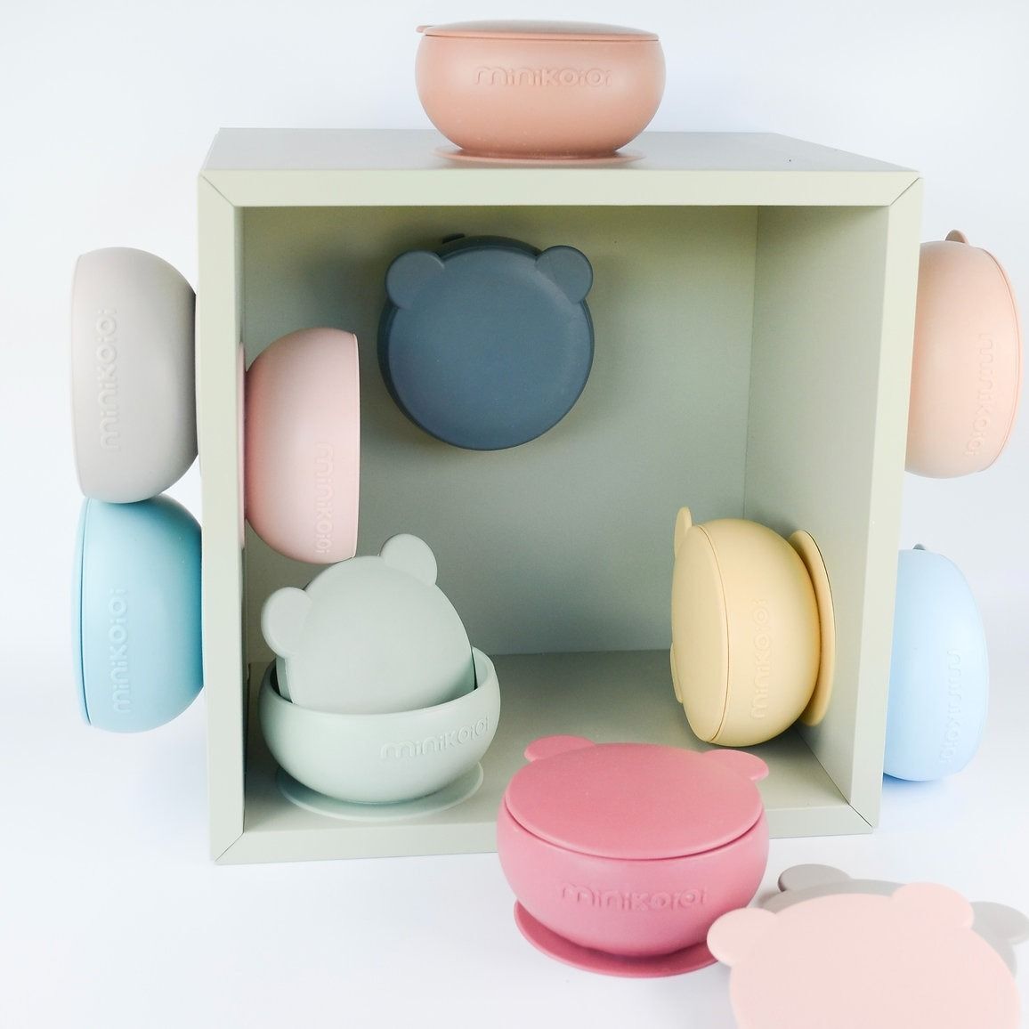 Глубокая тарелка с крышкой на присоске MinikOiOi Bowly - River Green (101080007) фото 3