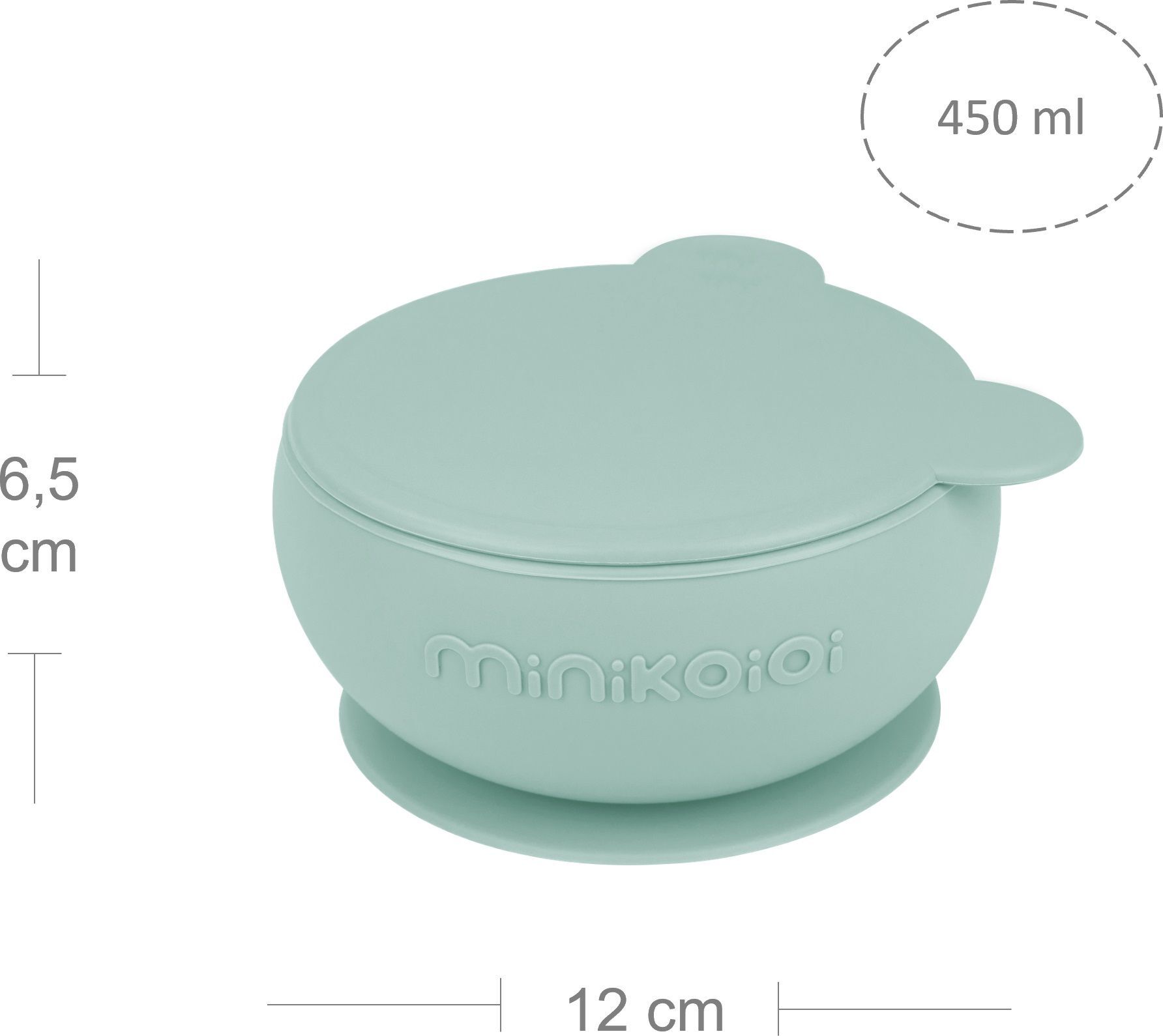 Глубокая тарелка с крышкой на присоске MinikOiOi Bowly - River Green (101080007) фото 2