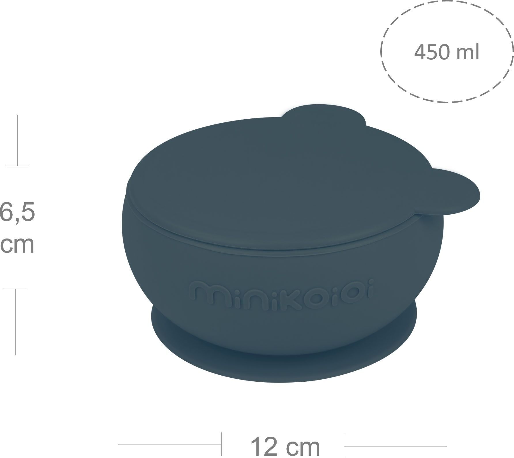 Глубокая тарелка с крышкой на присоске MinikOiOi Bowly - Deep Blue (101080010) фото 2