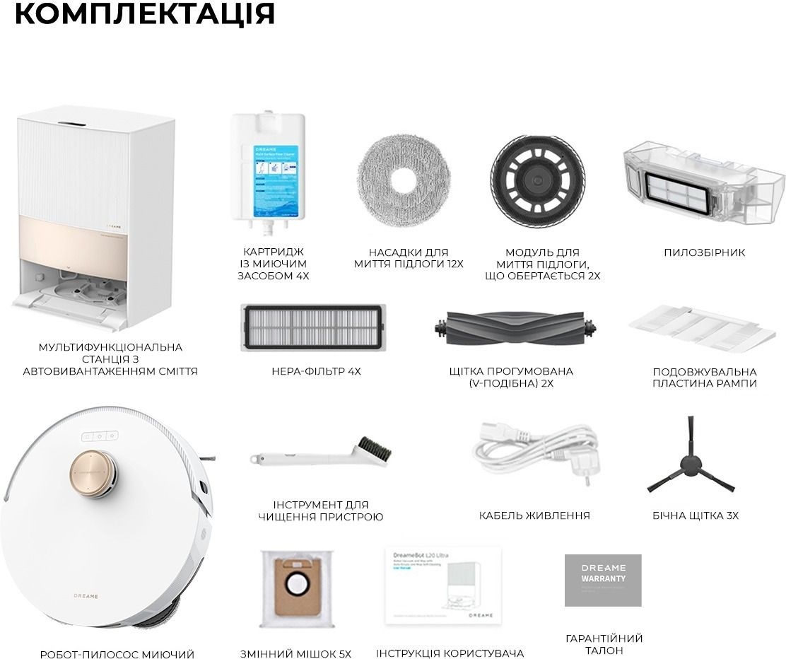 Робот пылесос Dreame L20 Ultra Complete (RLX41CE) фото 8