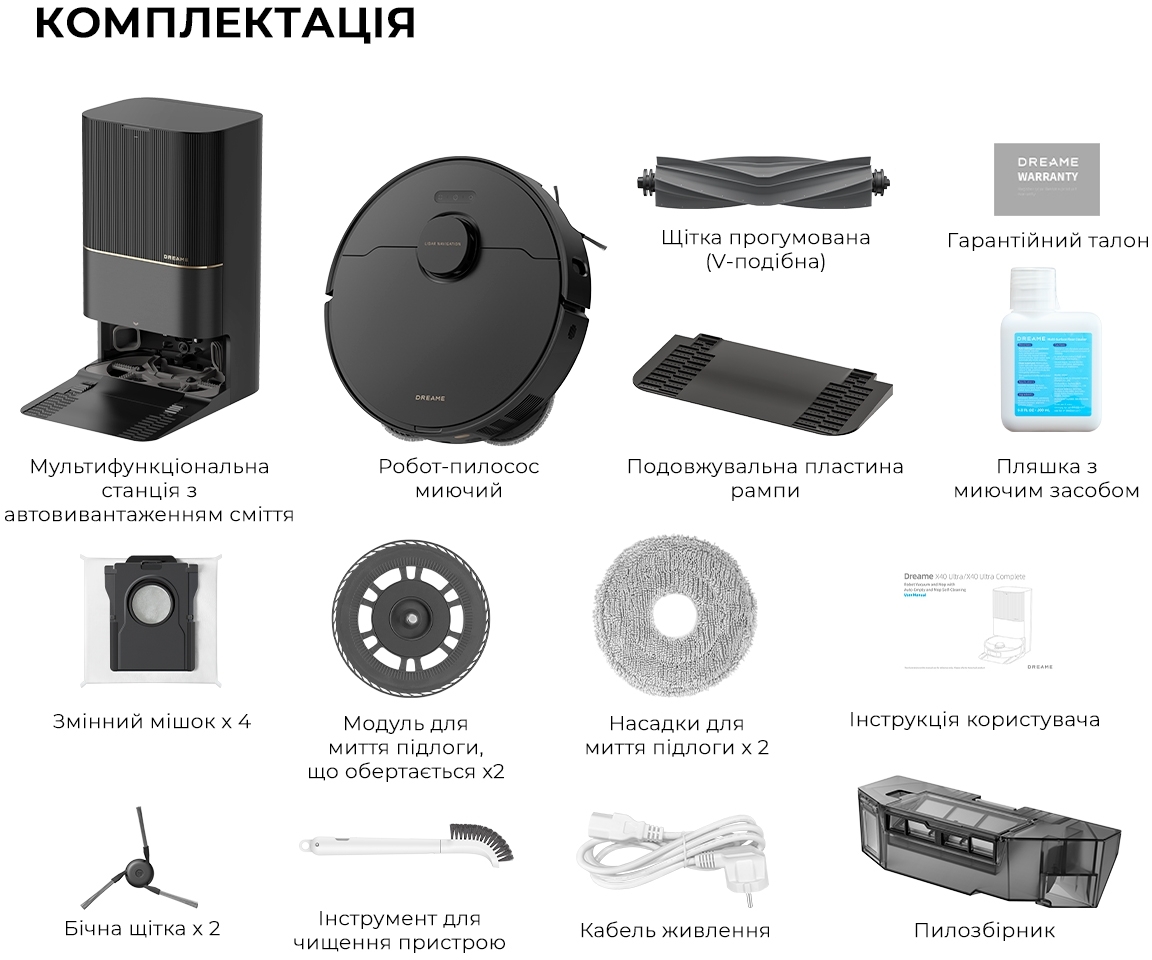 Робот пылесос Dreame X40 ULTRA BK COMP RLX63CE-2-BL фото 21