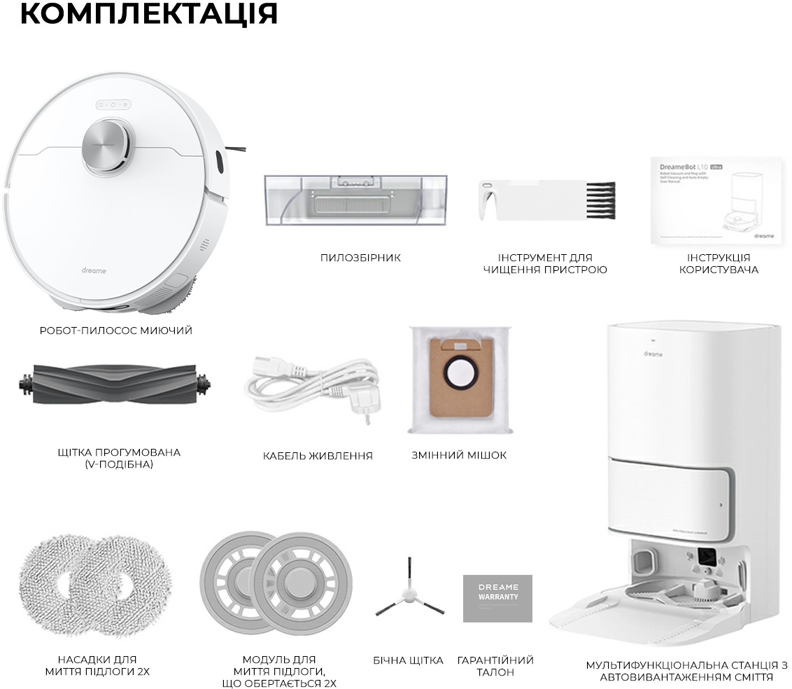 Робот пилосос Dreame L10 ULTRA RLS6LADC-6фото11