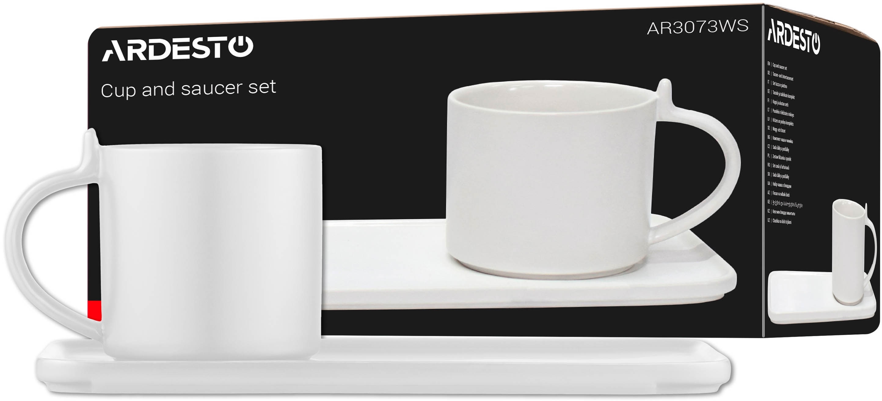 Набор чашки с блюдцем ARDESTO, 250мл, фарфор, белый (AR3073WS) фото 5