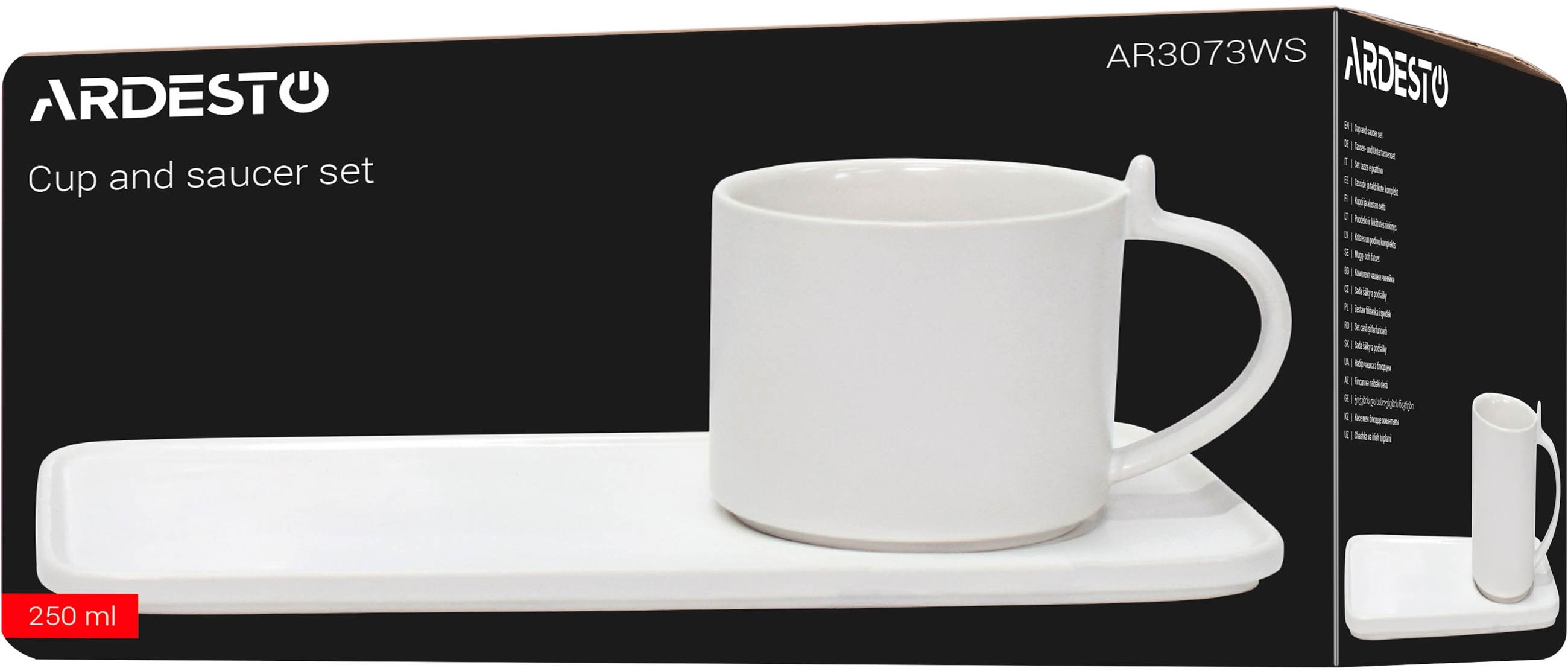Набор чашки с блюдцем ARDESTO, 250мл, фарфор, белый (AR3073WS) фото 6