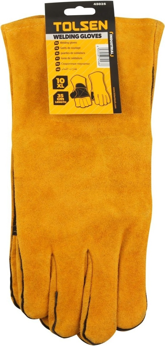 Перчатки сварщика Tolsen, коровья кожа, р.10 (45026) фото 2