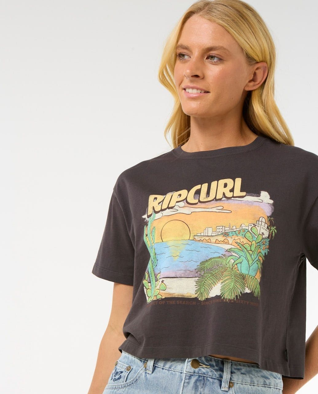 Футболка женская Rip Curl La Paloma Crop Tee 0FHWTE_8264 S черная фото 4