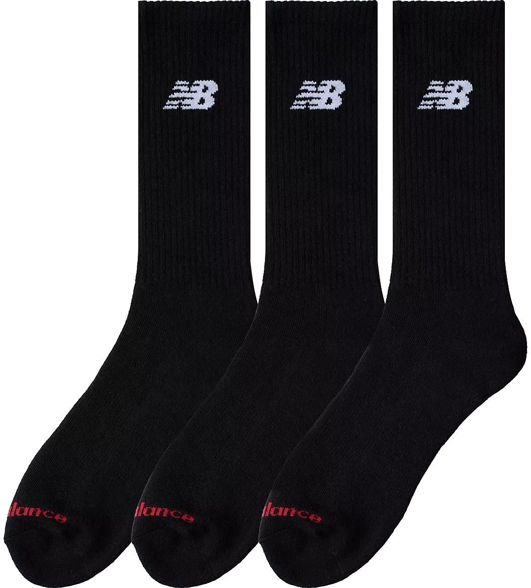 Носки New Balance Everyday Crew 3 Pairs LAS51293BK L черные фото 2